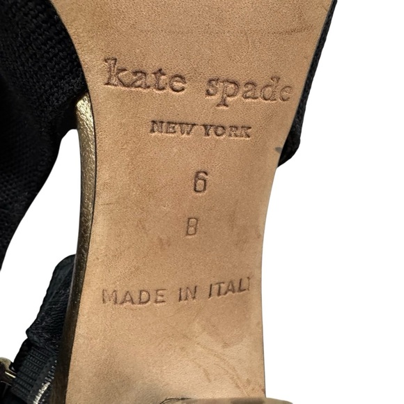 kate spade Italian Slingback Fabric Open Toe Sandal Shoe Leopard Heel Size 6 - Picture 8 of 12